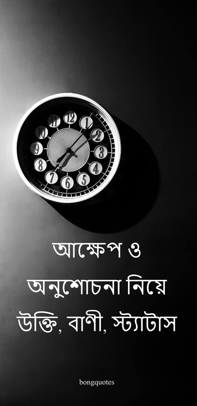 আক্ষেপ ও অনুশোচনা নিয়ে উক্তি, বাণী, স্ট্যাটাস