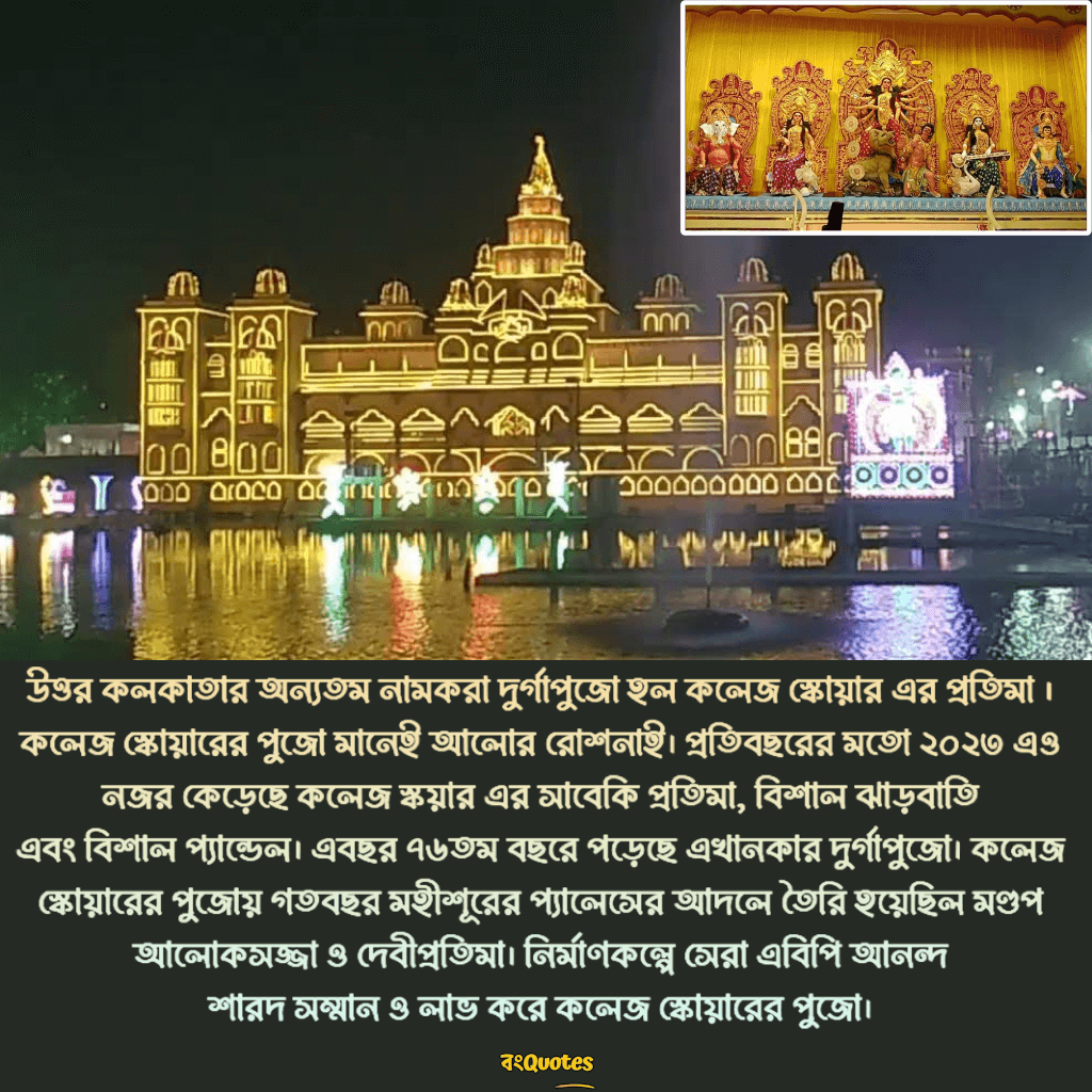 কলেজ স্কোয়ার ( থিম - মহীশূর প্যালেসে সাবেকি প্রতিমা )