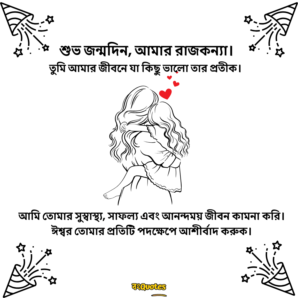 মেয়ের জন্মদিনে  মা ও বাবার শুভেচ্ছা বার্তা 2