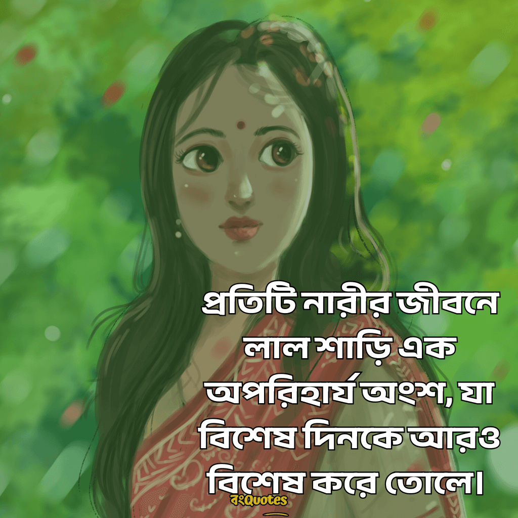 লাল শাড়ি নিয়ে ক্যাপশন 10