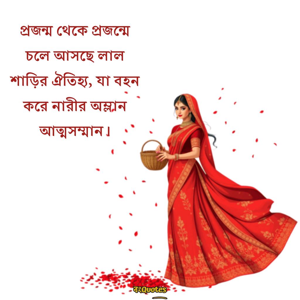 লাল শাড়ি নিয়ে ক্যাপশন 13