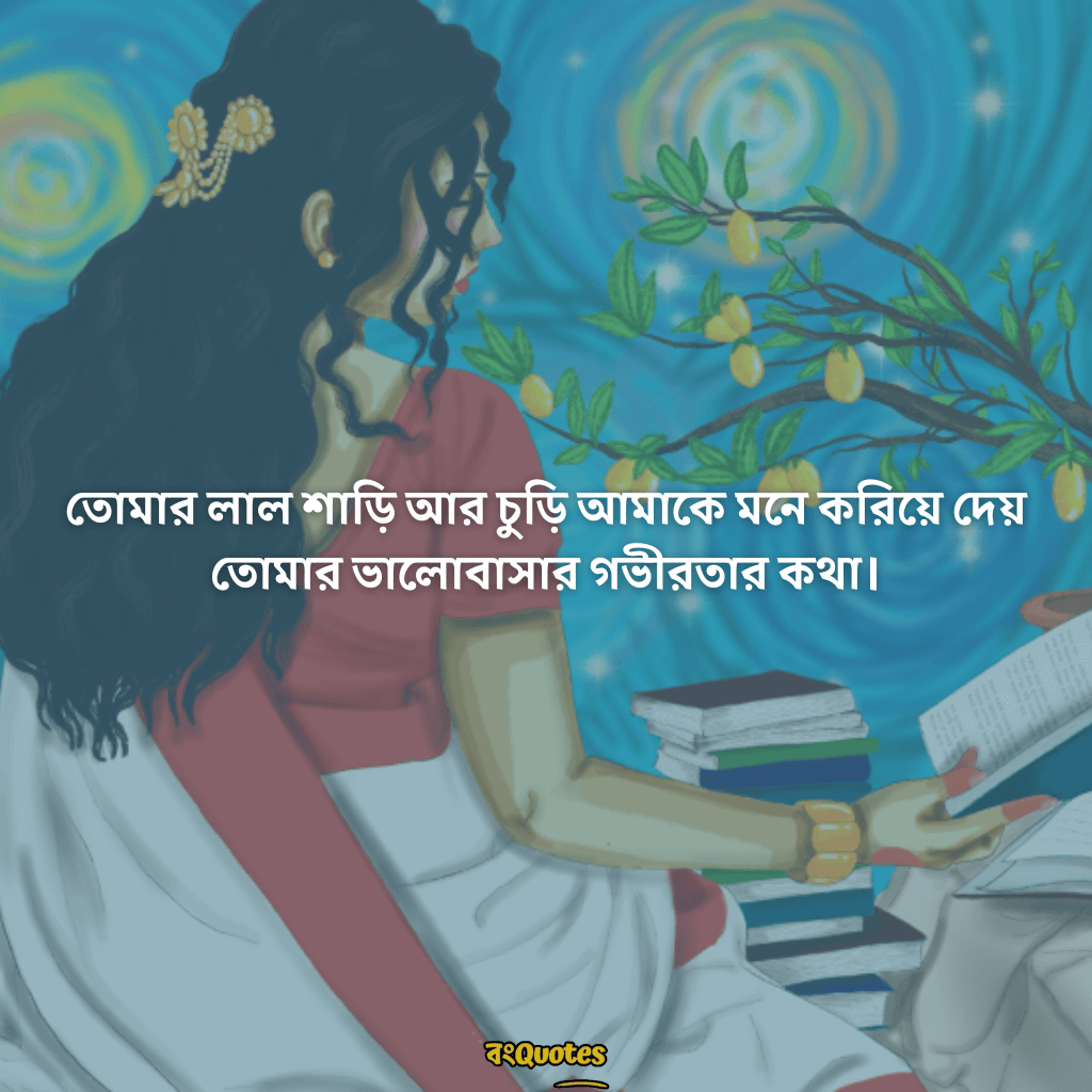 লাল শাড়ি নিয়ে ক্যাপশন 2