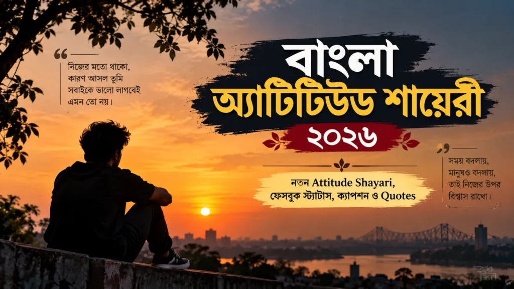 বাংলা অ্যাটিটিউড শায়েরী ২০২৬ — নতুন বাংলা শায়েরী, ফেসবুক স্ট্যাটাস, অ্যাটিটিউড ক্যাপশন ও কোটস