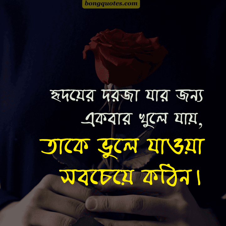 হৃদয়ের দরজা যার জন্য একবার খুলে যায়,
তাকে ভুলে যাওয়া সবচেয়ে কঠিন।