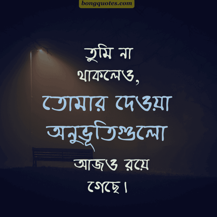 তুমি না থাকলেও,
তোমার দেওয়া অনুভূতিগুলো আজও রয়ে গেছে।