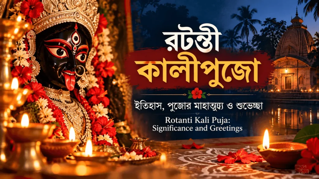 রটন্তী কালীপুজো উপলক্ষে মা কালীর প্রতিমা, প্রদীপ ও মন্দিরের দৃশ্য